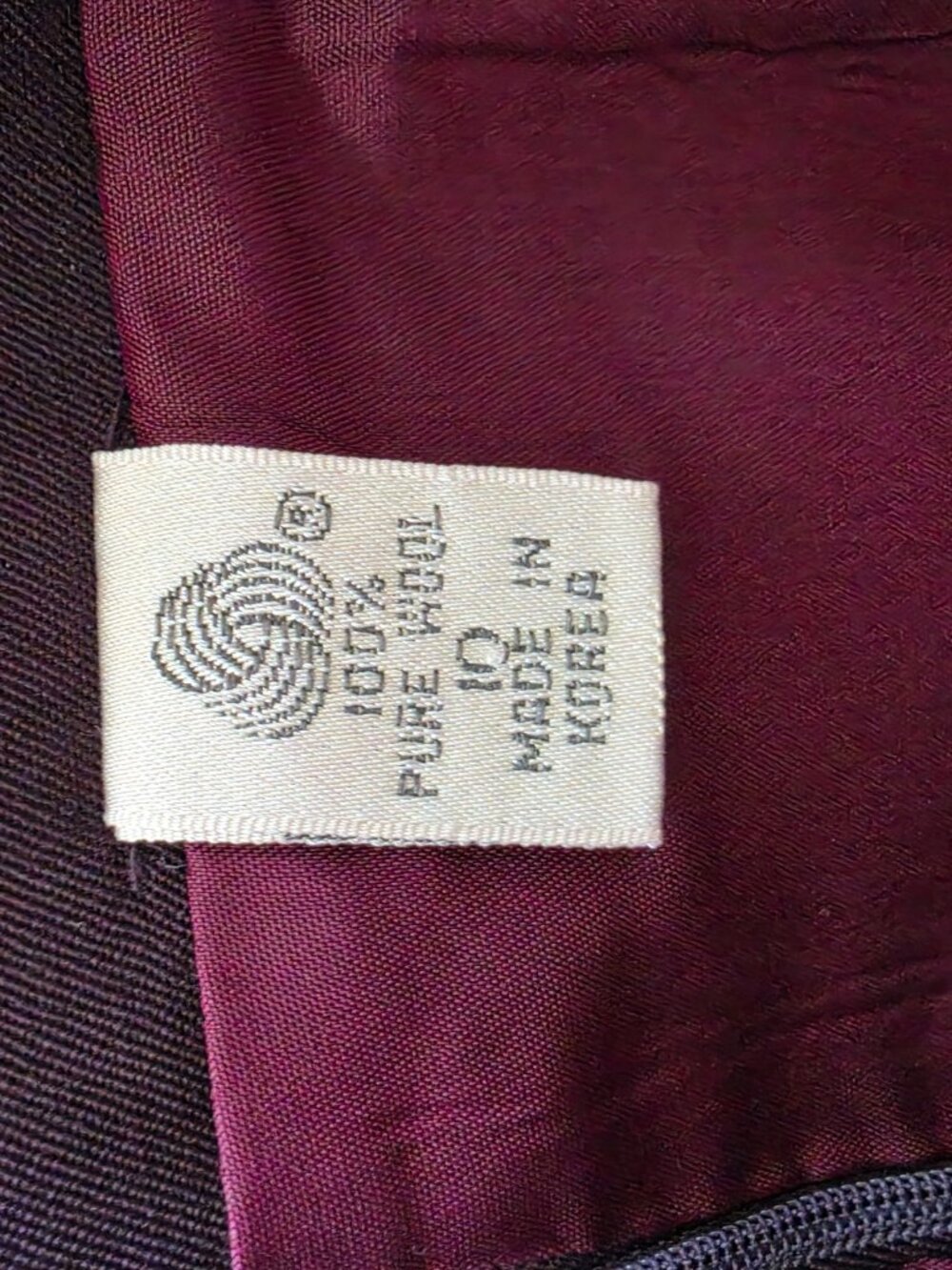 Vintage Linda Allard Ellen Tracy 100% Wool Purple Midi Pencil Skirt - Picture 4 of 5